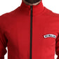 Chic Red Turtle Neck Zip Cardigan Sweater