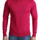 Elegant Pink Silk Crew-Neck Sweater