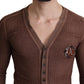 Elegant V-Neck Cardigan in Subtle Pink