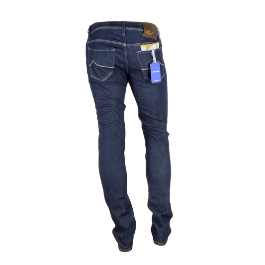 Elegant Bard Dark Denim Jeans with Leather Patch