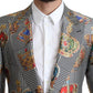 Elegant Multicolor Silk Blazer Jacket