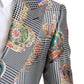 Elegant Multicolor Silk Blazer Jacket