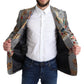 Elegant Multicolor Silk Blazer Jacket