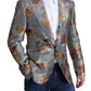 Elegant Multicolor Silk Blazer Jacket
