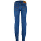 Elegant Blue Denim Jacquard Pants