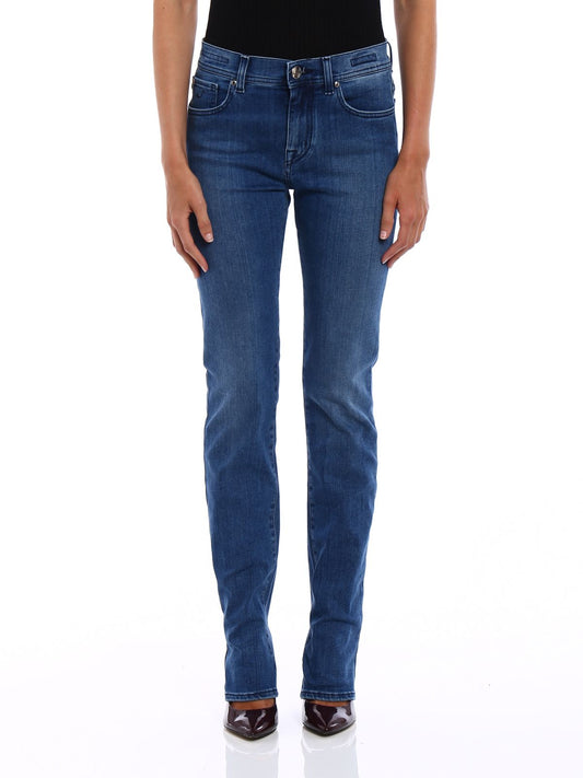 Blue Cotton Women Jeans