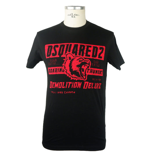 Black Cotton Men T-Shirt