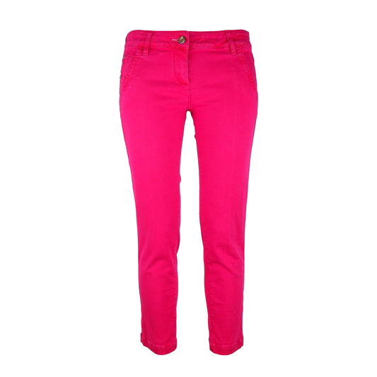 Fuchsia Cotton Women's Jeans