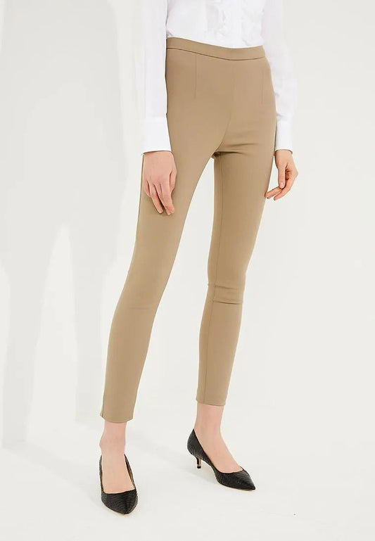 Brown Cotton Women Trouser