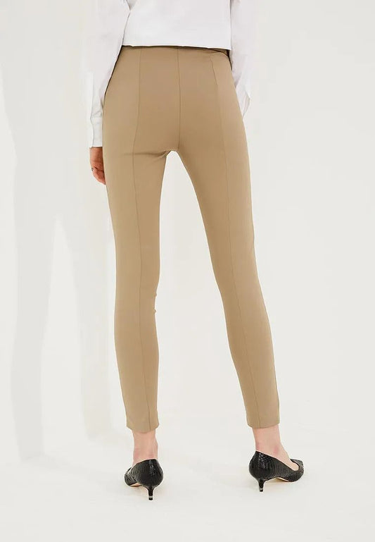 Brown Cotton Women Trouser