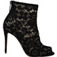 Black Taormina Lace Stiletto Booties