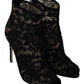 Black Taormina Lace Stiletto Booties