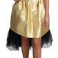 Elegant Gold Flared A-Line Dress