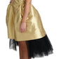 Elegant Gold Flared A-Line Dress