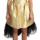 Elegant Gold Flared A-Line Dress