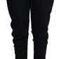 Black Polyester Neoprene Jogger Trouser Pants