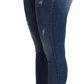 Sleek High Waist Skinny Jeans in Blue