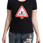 Elegant Black Cotton Graphic Tee