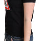 Elegant Black Cotton Graphic Tee