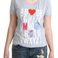 Elegant Alphabet Printed Cotton Tee