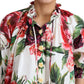 Vibrant Peony Print Cotton Top