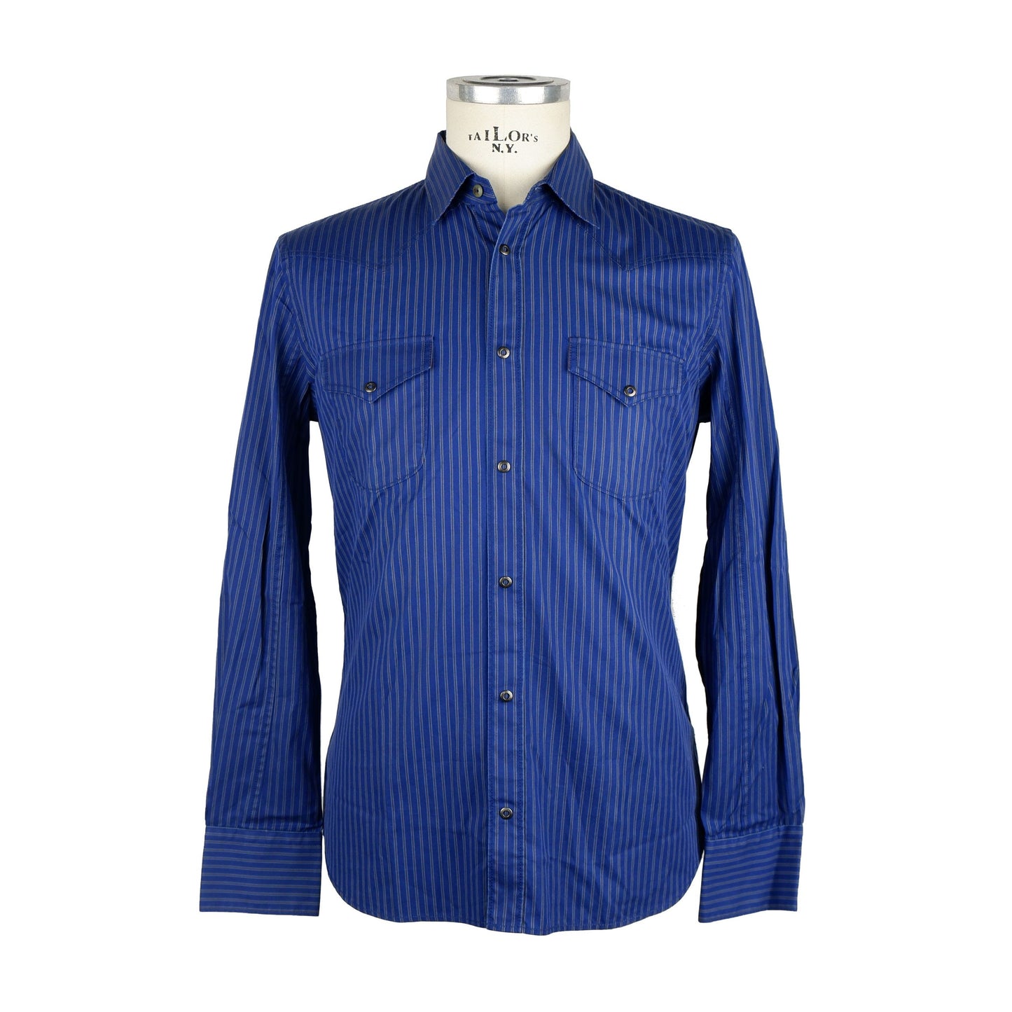 Blue Cotton Men Shirt