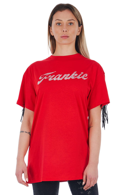 Red Cotton Women T-Shirt