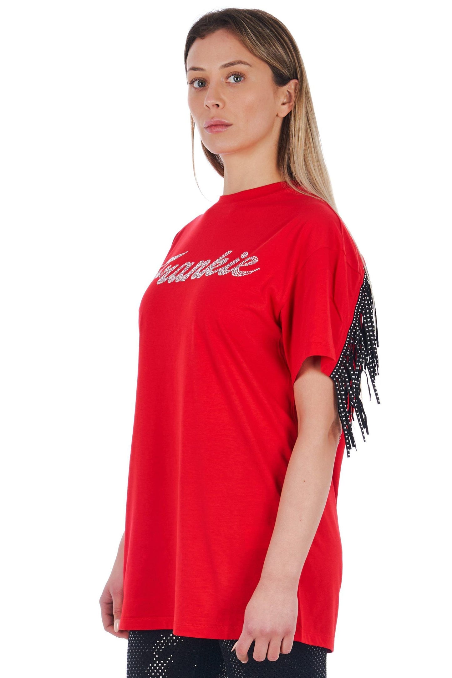 Red Cotton Women T-Shirt