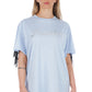 Light Blue Cotton Women T-Shirt