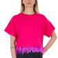 Pink Cotton Women T-Shirt