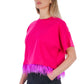 Pink Cotton Women T-Shirt