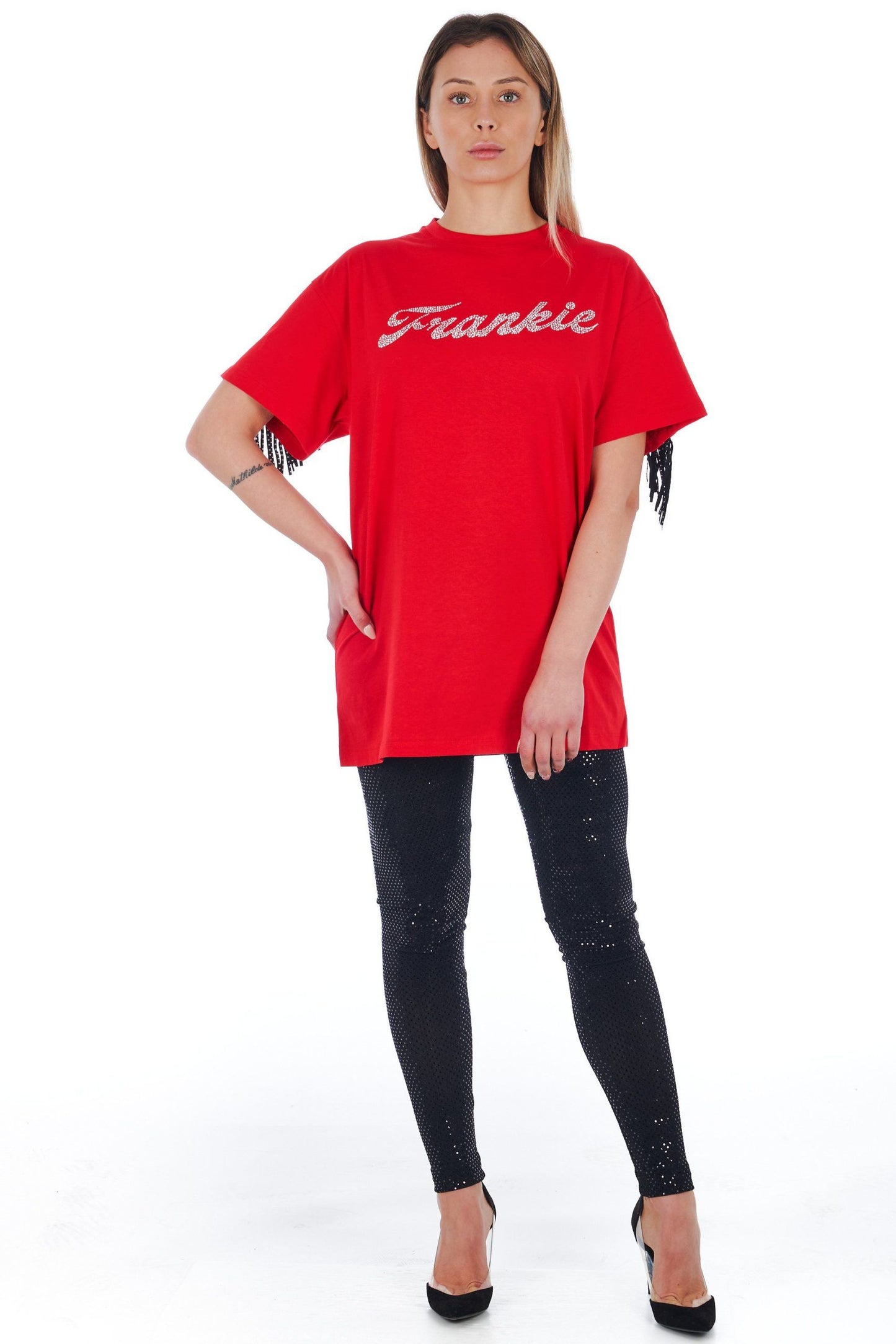 Red Cotton Women T-Shirt