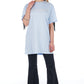 Light Blue Cotton Women T-Shirt