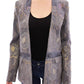 Chic Silk Floral One-Button Blazer