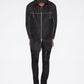 Sleek Double-Faced Hooded Trench in Black