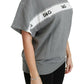Sequined Logo Cotton Sweater in Gray