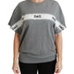 Sequined Logo Cotton Sweater in Gray