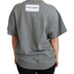 Sequined Logo Cotton Sweater in Gray