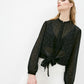 Black Polyester Women Shirt