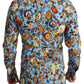Elegant Slim Fit Jewelry Print Cotton Shirt