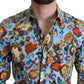 Elegant Slim Fit Jewelry Print Cotton Shirt