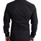 Elegant Black Gold Slim Fit Dress Shirt
