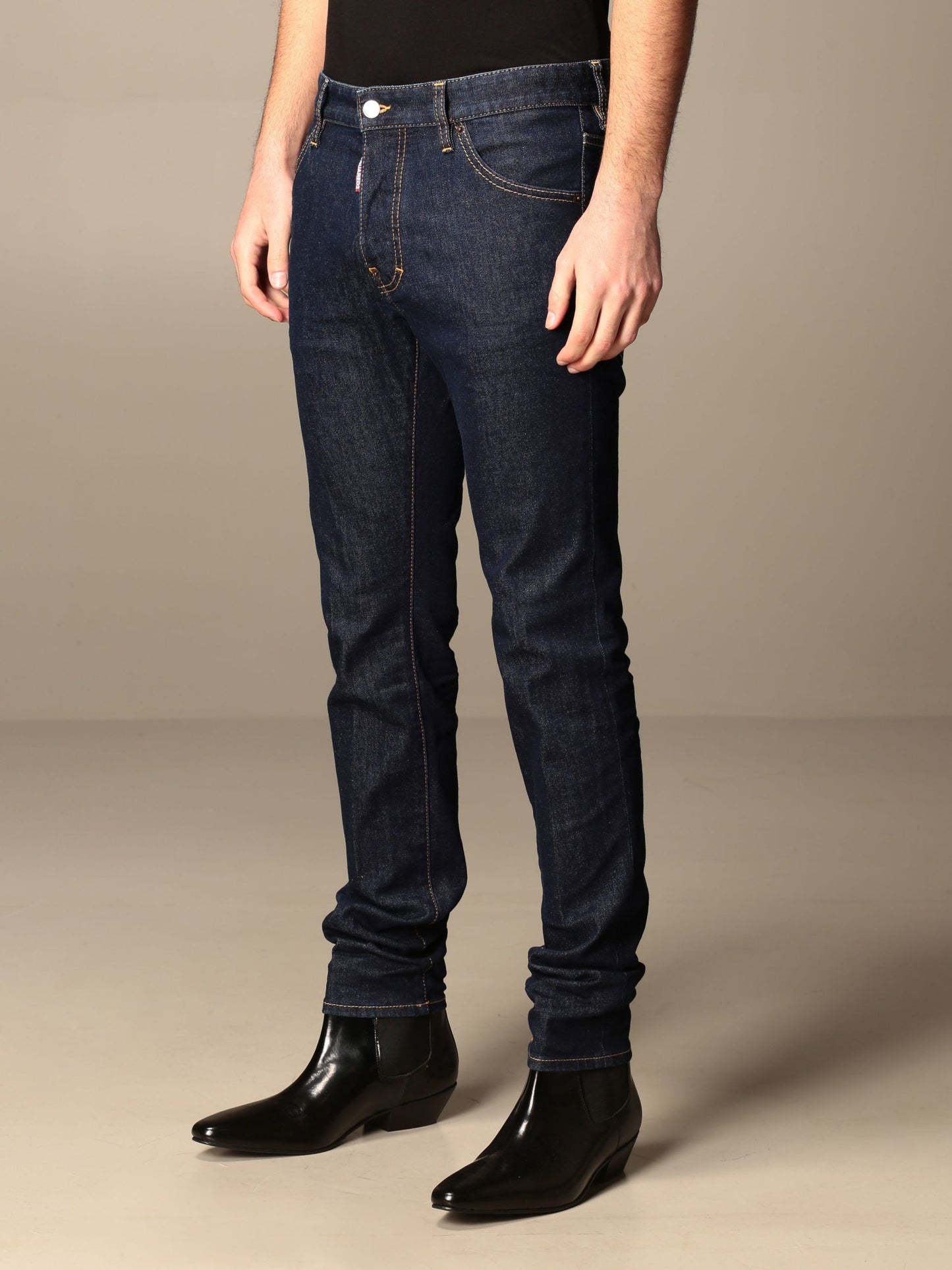 Elegant Dark Blue Denim Icon Jeans