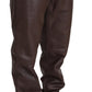 Elegant Brown Leather Jogging Pants