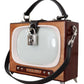 Chic Brass Television Bag Purse with Padlock