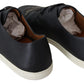 Elegant Black Leather Casual Sneakers