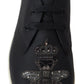 Elegant Black Leather Casual Sneakers