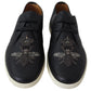 Elegant Black Leather Casual Sneakers