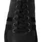 Elegant Black Leather Casual Sneakers
