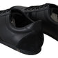 Elegant Black Leather Casual Sneakers